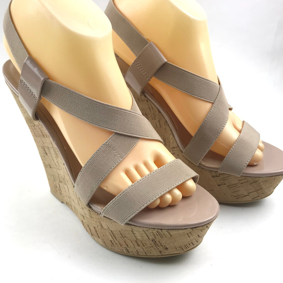 Boston Proper Cork Wedge Size 8.5 Strappy Sandal - Picture 2 of 8